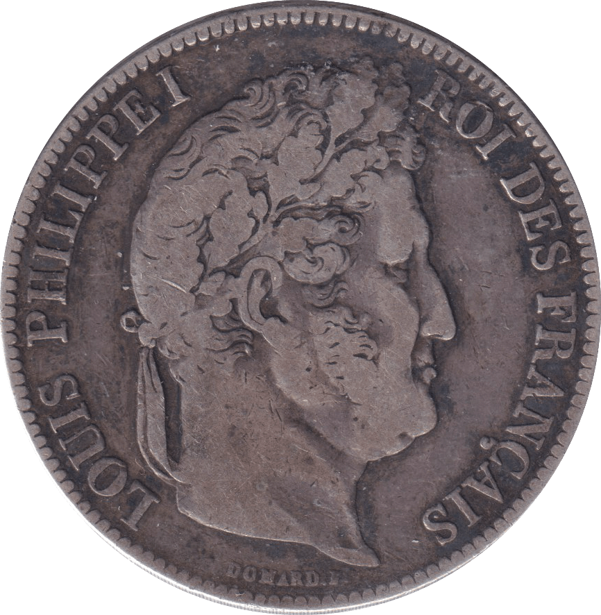 1840 SILVER FIVE FRANCS FRANCE - SILVER WORLD COINS - Cambridgeshire Coins