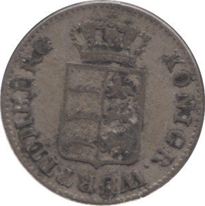 1840 SILVER THREE KREUZER WURTTEMBERG GERMANY - SILVER WORLD COINS - Cambridgeshire Coins