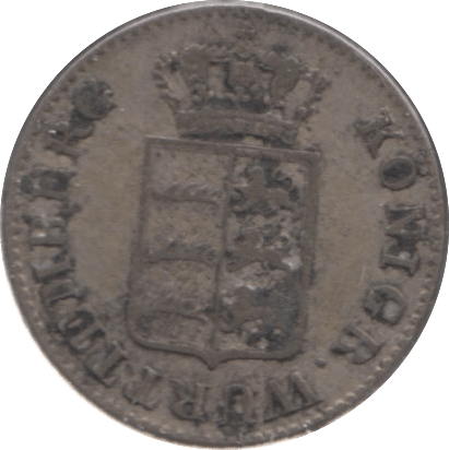 1840 SILVER THREE KREUZER WURTTEMBERG GERMANY - SILVER WORLD COINS - Cambridgeshire Coins
