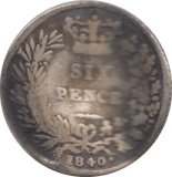 1840 SIXPENCE ( FAIR ) - Sixpence - Cambridgeshire Coins