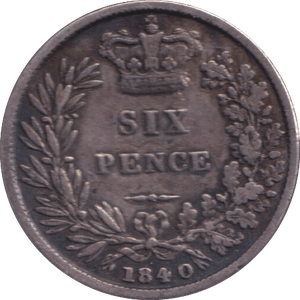 1840 SIXPENCE ( NF ) - SIXPENCE - Cambridgeshire Coins