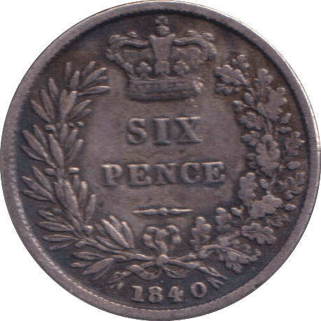 1840 SIXPENCE ( NF ) - SIXPENCE - Cambridgeshire Coins