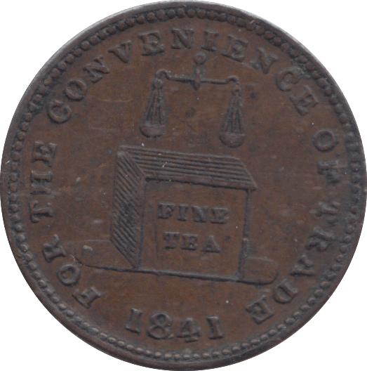 1841 BIRMINGHAM FARTHING TEA TOKEN - FARTHING TOKEN - Cambridgeshire Coins