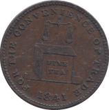 1841 BIRMINGHAM FARTHING TEA TOKEN - FARTHING TOKEN - Cambridgeshire Coins