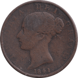 1841 HALFPENNY ( FINE ) - HALFPENNY - Cambridgeshire Coins