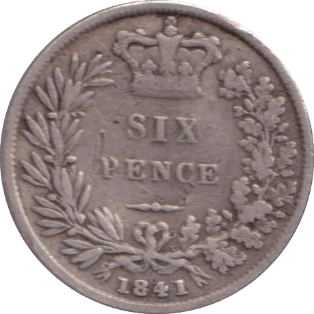 1841 SIXPENCE ( NF ) - SIXPENCE - Cambridgeshire Coins