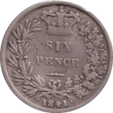 1841 SIXPENCE ( NF ) - SIXPENCE - Cambridgeshire Coins