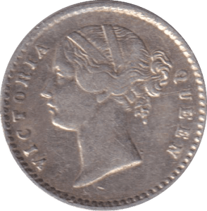 1841 TWO ANNA INDIA - SILVER WORLD COINS - Cambridgeshire Coins