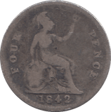 1842 4 PENCE ( FAIR ) - WORLD COINS - Cambridgeshire Coins