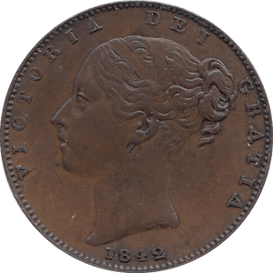 1842 FARTHING ( AUNC ) - FARTHING - Cambridgeshire Coins