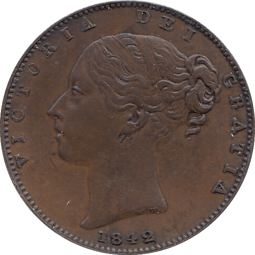 1842 FARTHING ( AUNC ) - FARTHING - Cambridgeshire Coins