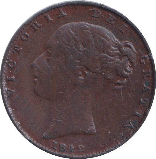 1842 FARTHING ( GVF ) - FARTHING - Cambridgeshire Coins