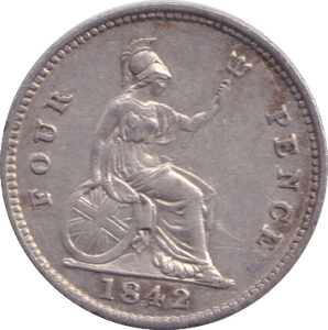 1842 FOURPENCE ( EF ) - FOURPENCE - Cambridgeshire Coins
