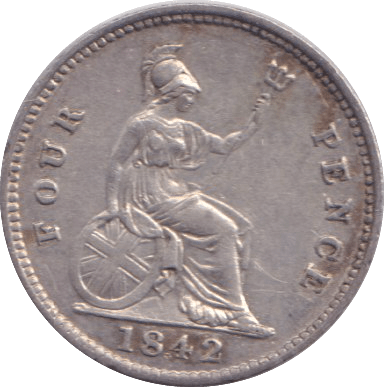 1842 FOURPENCE ( EF ) - FOURPENCE - Cambridgeshire Coins