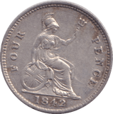1842 FOURPENCE ( EF ) - FOURPENCE - Cambridgeshire Coins