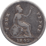 1842 FOURPENCE F65 ( NF ) - FOURPENCE - Cambridgeshire Coins