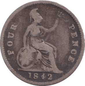 1842 FOURPENCE ( FINE ) - FOURPENCE - Cambridgeshire Coins