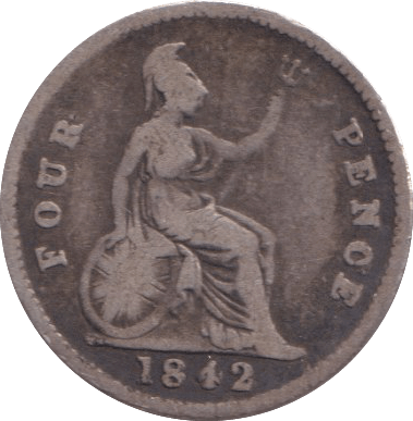 1842 FOURPENCE ( FINE ) - FOURPENCE - Cambridgeshire Coins