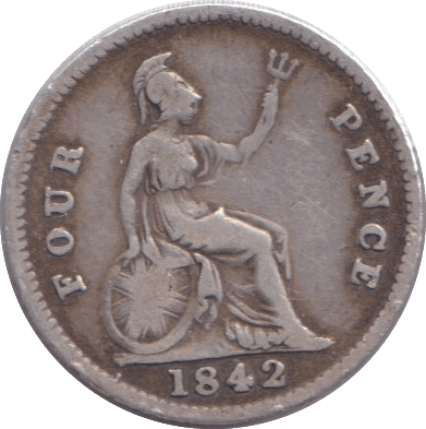 1842 FOURPENCE ( FINE ) - FOURPENCE - Cambridgeshire Coins