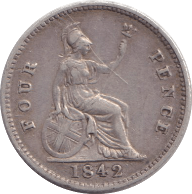 1842 FOURPENCE ( GF ) - FOURPENCE - Cambridgeshire Coins