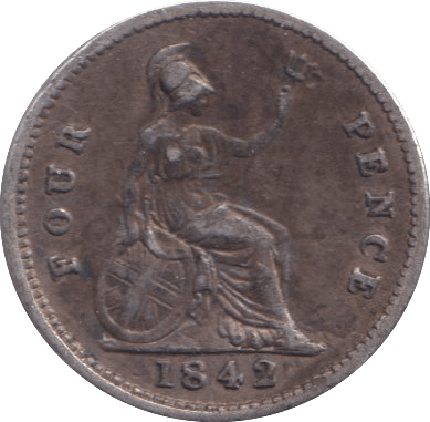 1842 FOURPENCE ( VF ) - FOURPENCE - Cambridgeshire Coins