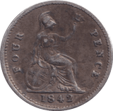 1842 FOURPENCE ( VF ) - FOURPENCE - Cambridgeshire Coins