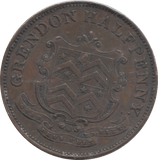 1842 GRENDON HALF PENNY TOKEN - HALFPENNY TOKEN - Cambridgeshire Coins