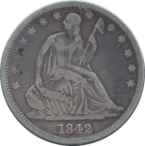 1842 SILVER HALF DOLLAR ( USA ) - SILVER WORLD COINS - Cambridgeshire Coins