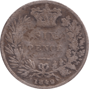 1842 SIXPENCE ( F ) - SIXPENCE - Cambridgeshire Coins