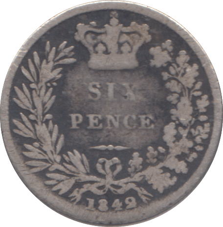 1842 SIXPENCE ( NF ) - SIXPENCE - Cambridgeshire Coins