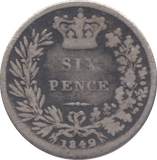 1842 SIXPENCE ( NF ) - SIXPENCE - Cambridgeshire Coins