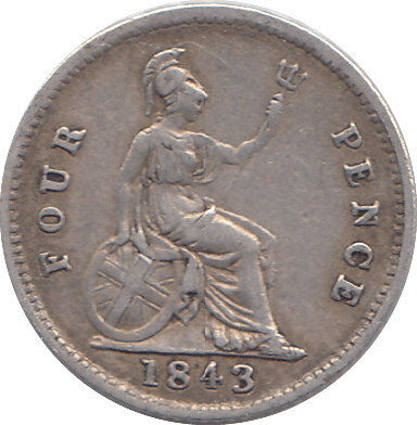 1843 4 PENCE ( GF ) - WORLD COINS - Cambridgeshire Coins