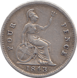 1843 4 PENCE ( GF ) - WORLD COINS - Cambridgeshire Coins