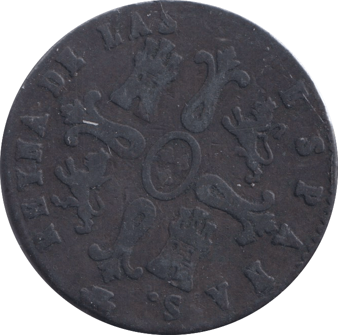 1843 8 MARAVEDIS SPAIN - WORLD COINS - Cambridgeshire Coins