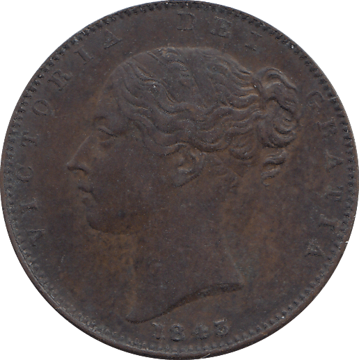 1843 FARTHING ( AUNC ) - FARTHING - Cambridgeshire Coins