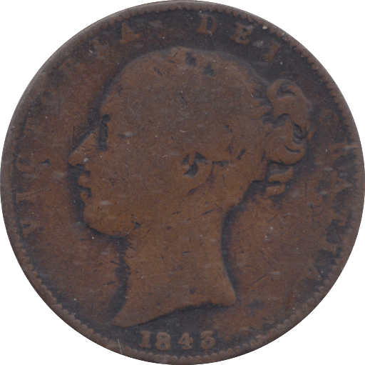 1843 FARTHING ( FINE ) - FARTHING - Cambridgeshire Coins