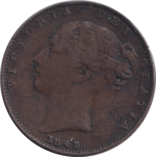 1843 FARTHING ( FINE ) - FARTHING - Cambridgeshire Coins