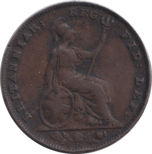 1843 FARTHING ( FINE ) - FARTHING - Cambridgeshire Coins