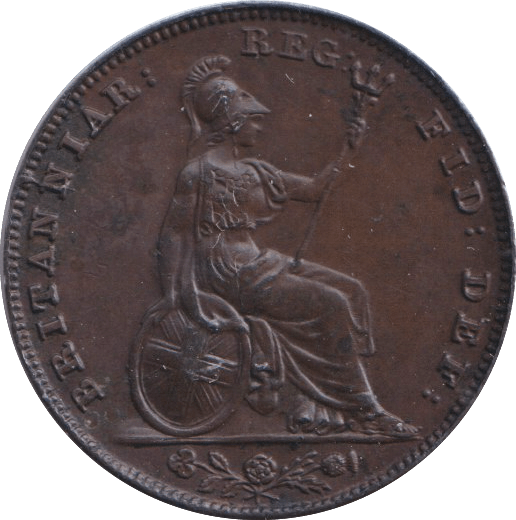 1843 FARTHING ( UNC ) - FARTHING - Cambridgeshire Coins