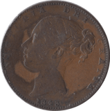 1843 FARTHING ( VF ) - Farthing - Cambridgeshire Coins