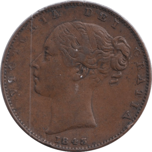 1843 FARTHING ( VF ) - FARTHING - Cambridgeshire Coins