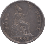 1843 FOURPENCE ( EF ) - Fourpence - Cambridgeshire Coins