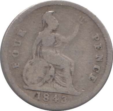 1843 FOURPENCE ( FAIR ) 3 - FOURPENCE - Cambridgeshire Coins