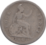 1843 FOURPENCE ( FAIR ) 3 - FOURPENCE - Cambridgeshire Coins