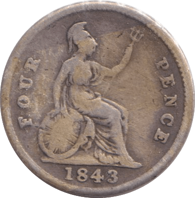 1843 FOURPENCE ( FAIR ) - SIXPENCE - Cambridgeshire Coins