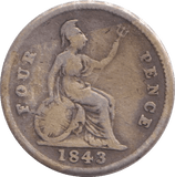 1843 FOURPENCE ( FAIR ) - SIXPENCE - Cambridgeshire Coins