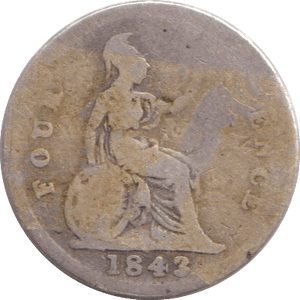 1843 FOURPENCE ( FAIR ) - SIXPENCE - Cambridgeshire Coins