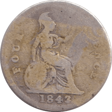 1843 FOURPENCE ( FAIR ) - SIXPENCE - Cambridgeshire Coins