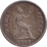 1843 FOURPENCE ( FINE ) - FOURPENCE - Cambridgeshire Coins
