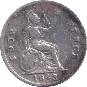 1843 FOURPENCE ( GF ) - FOURPENCE - Cambridgeshire Coins